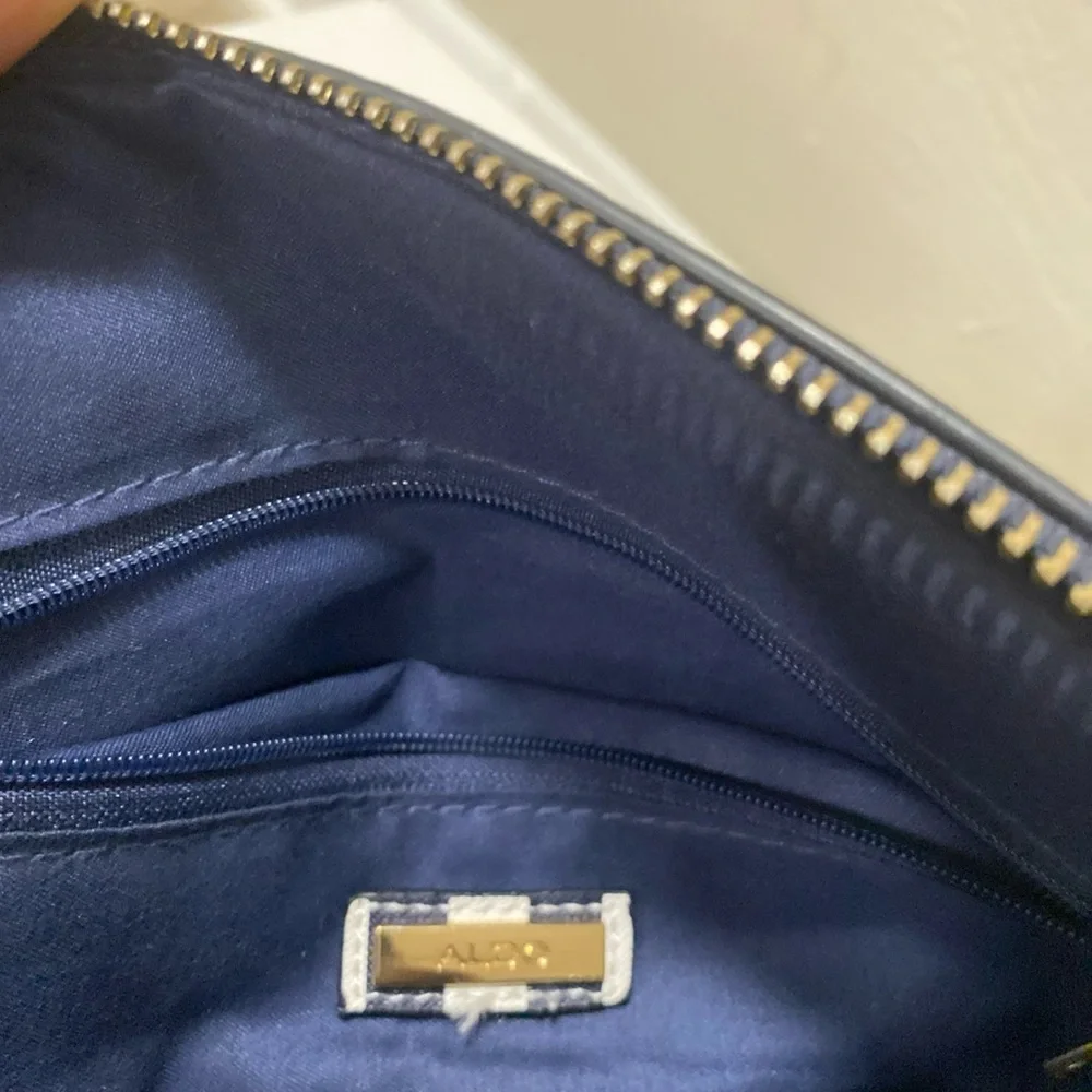 Aldo Striped Navy and Brown‎ Crossbody Bag
